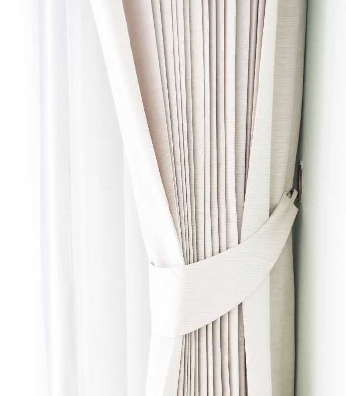 French Pleat Drapes in an off-white shade
