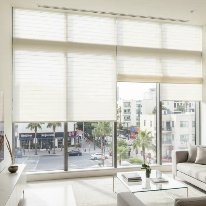 Bright Miami home with motorized sheer shades