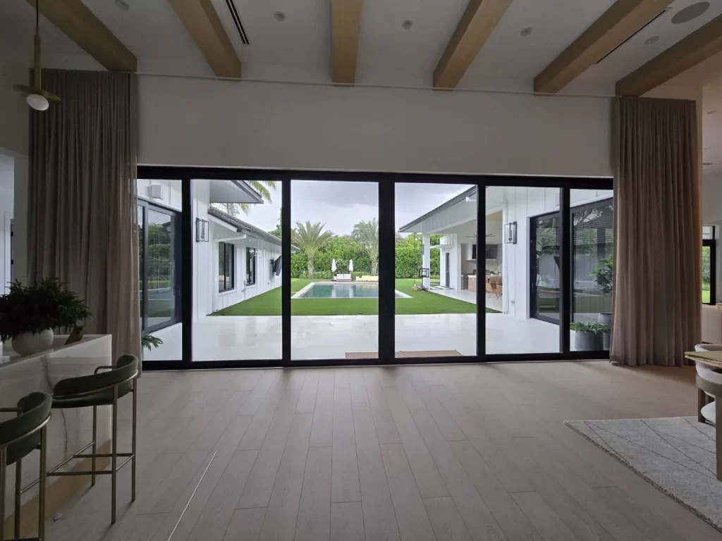 Drapes installed in a Miami Home